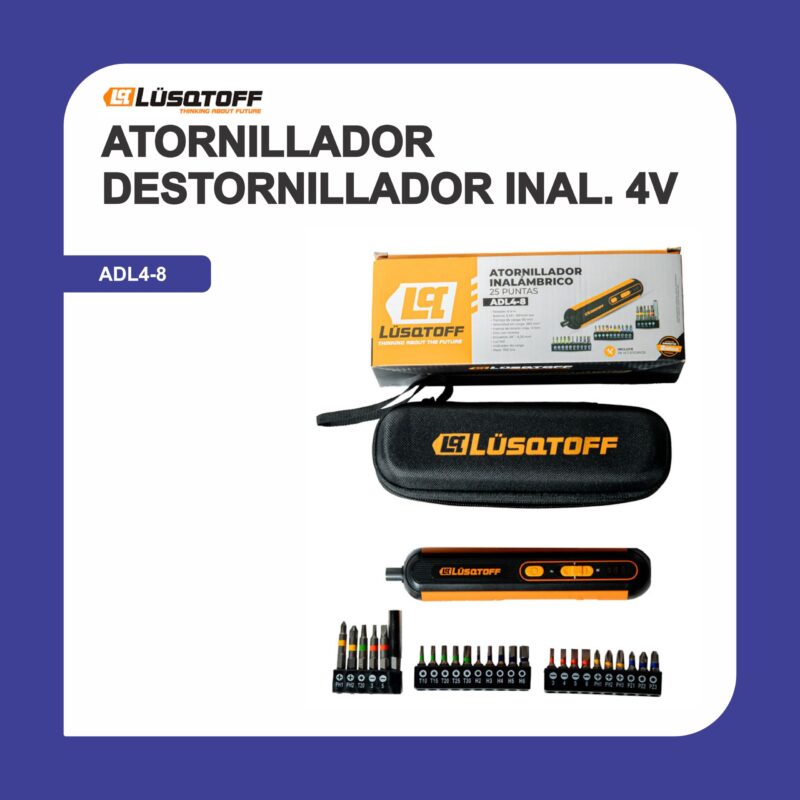 Atornillador destornillador inalambrino 4v lusatoff adl4-8