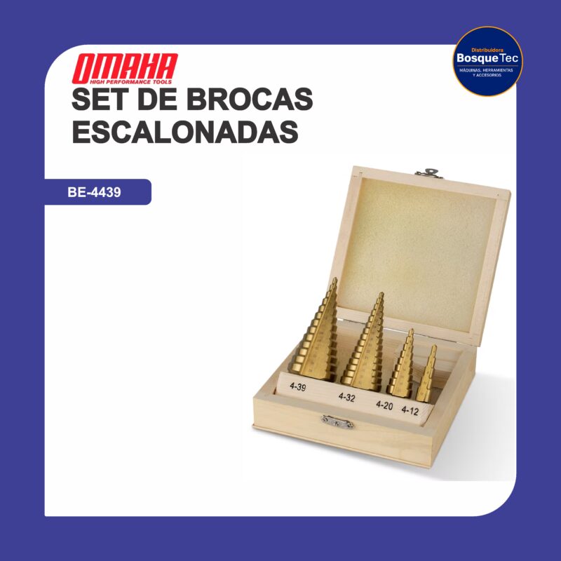 Set de brocas escalonadas be-4439