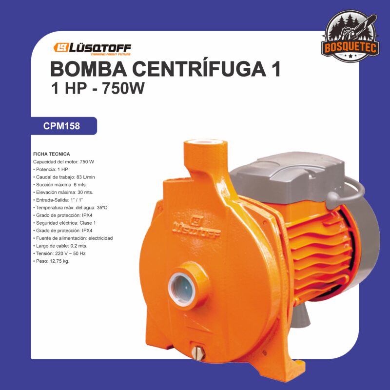Bomba centrífuga 1 hp - 750 w cpm158