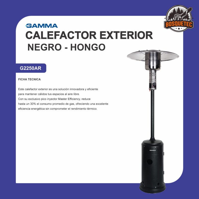 Calefactor exterior hongo negro - g2250ar