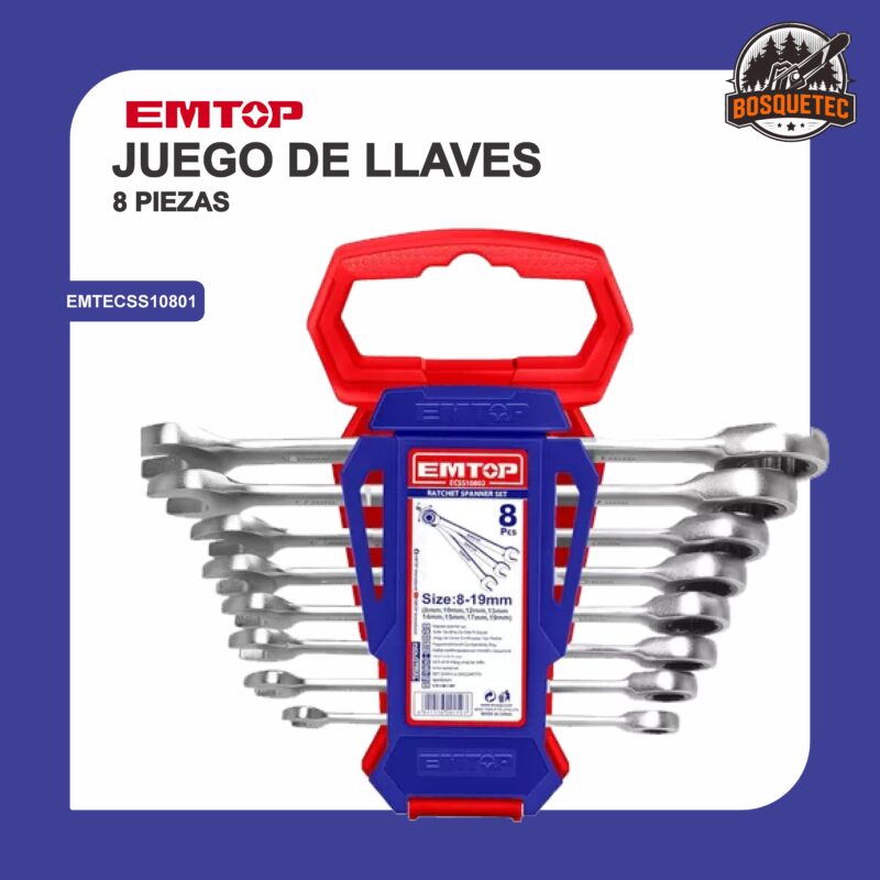 Juego de llaves combinadas 8 piezas emtecss10801