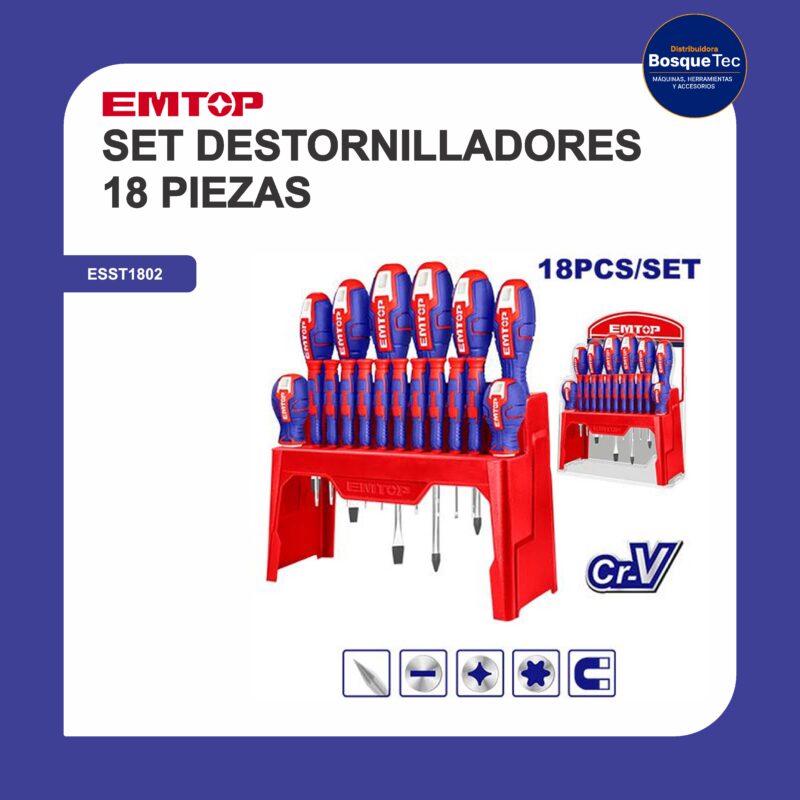 Set destornilladores 18 piezas esst1802