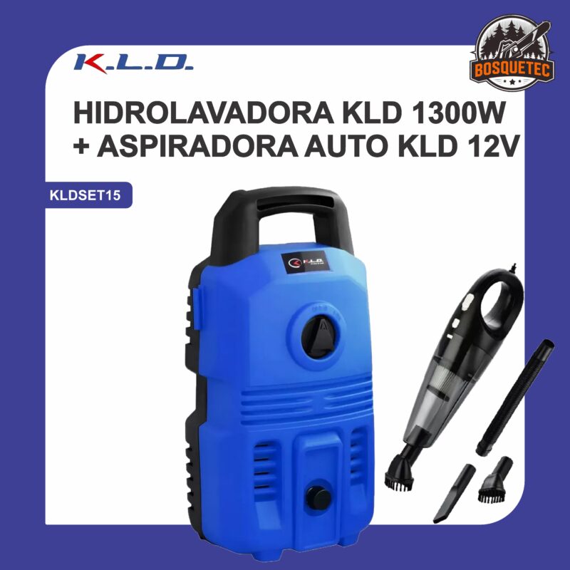 Hidrolavadora 1300w + aspiradora auto 12v set15
