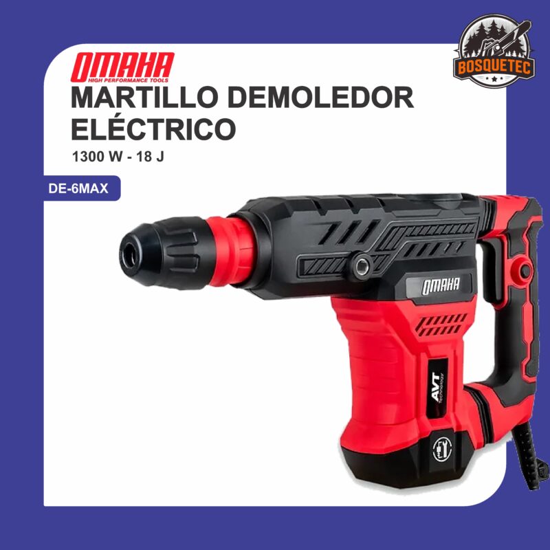 Martillo demoledor sds-max 50 mm 1,75 hp 18 j de-6max