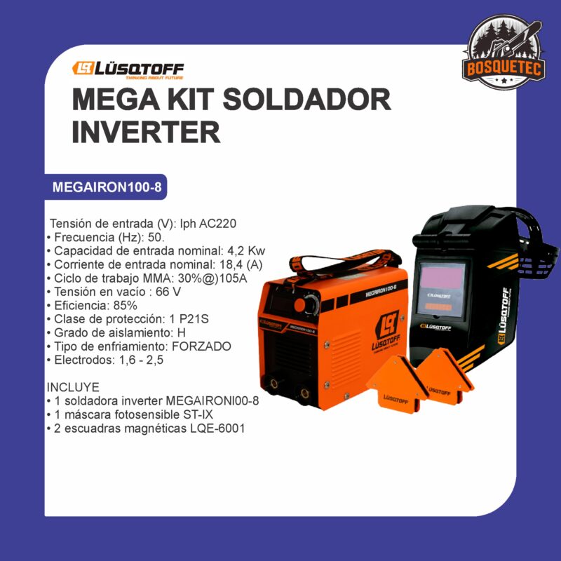 Mega kit soldador inverter megairon100-8