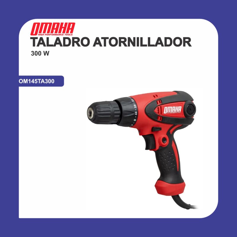 Taladro atornillador 300w 10mm om145ta300
