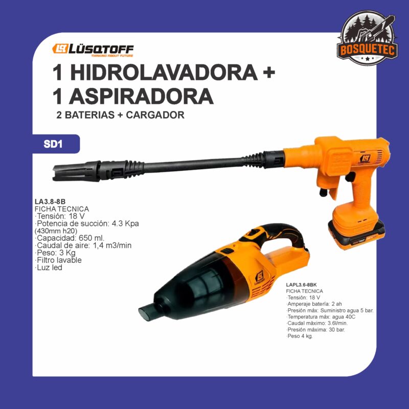Hidrolavadora + aspiradora inal sd1