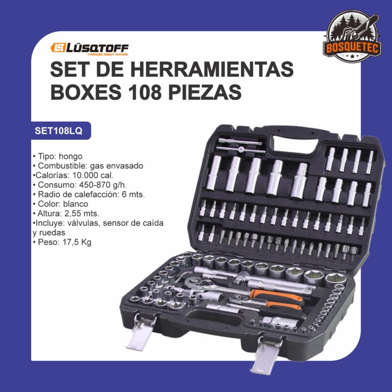 Set de herramientas boxes 108 piezas set108lq