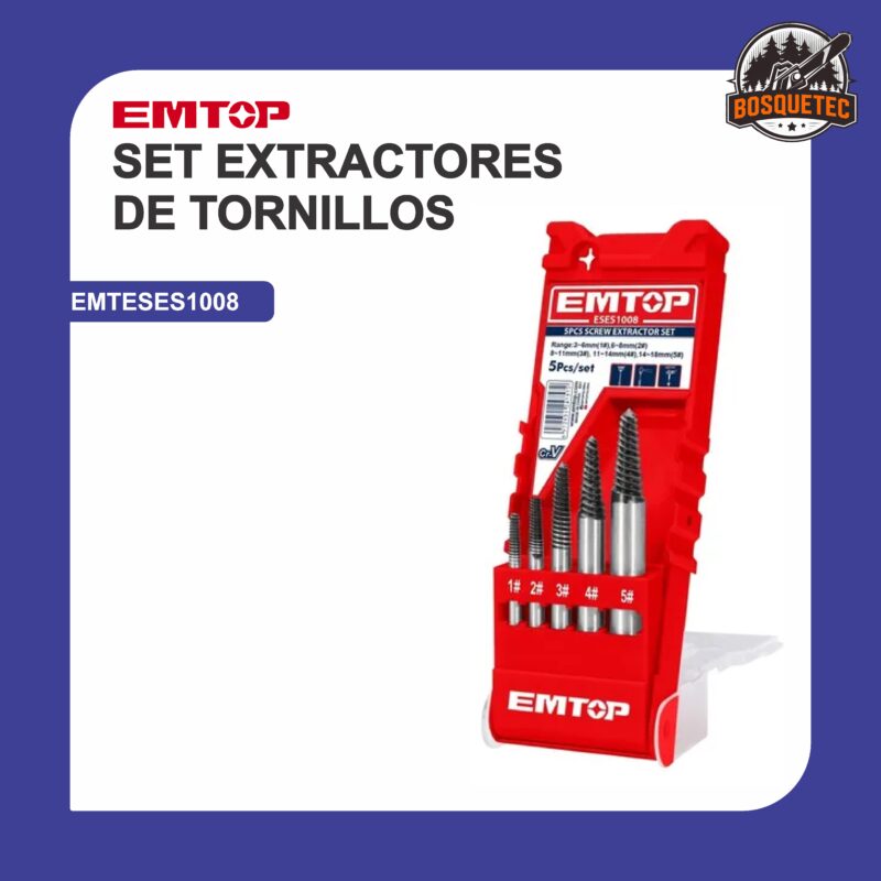 Set extractores de tornillos emteses1008