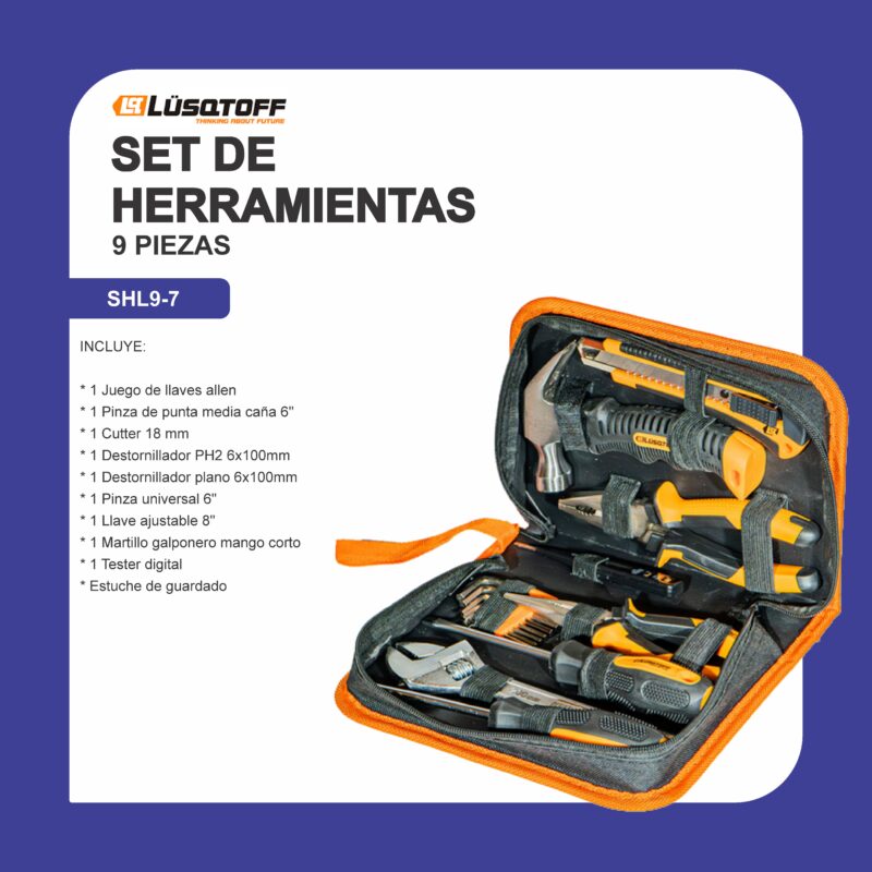 Set de herramientas 9 piezas shl9-7