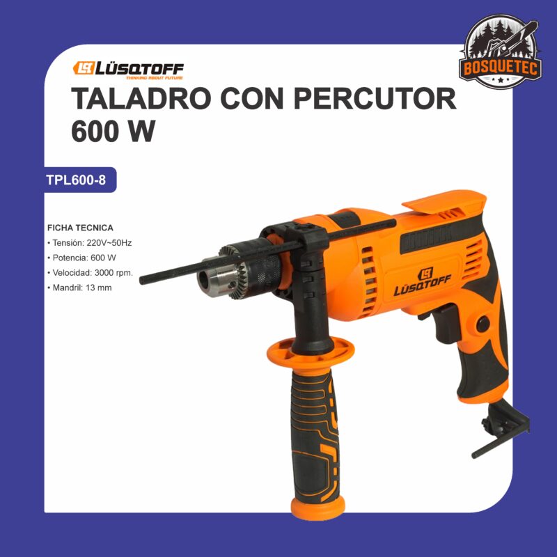 Taladro con percutor 600 w tpl600-8