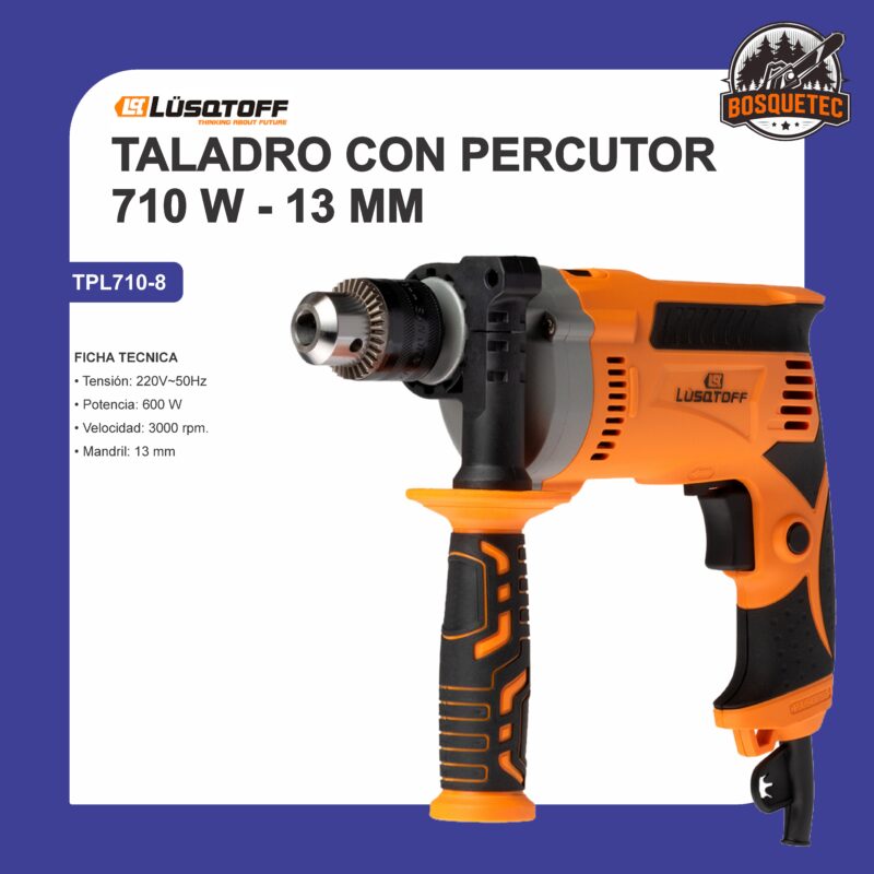 Taladro con percutor 710 w - 13 mm tpl710-8