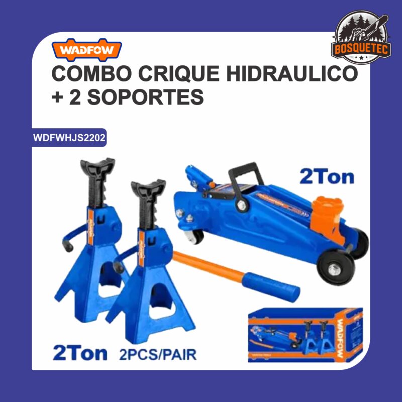 Combo crique hidraulico 2t + 2 soportes de 2t wdfwhjs2202