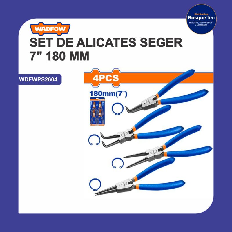 Set de alicates seger 7" 180 mm wdfwps2604