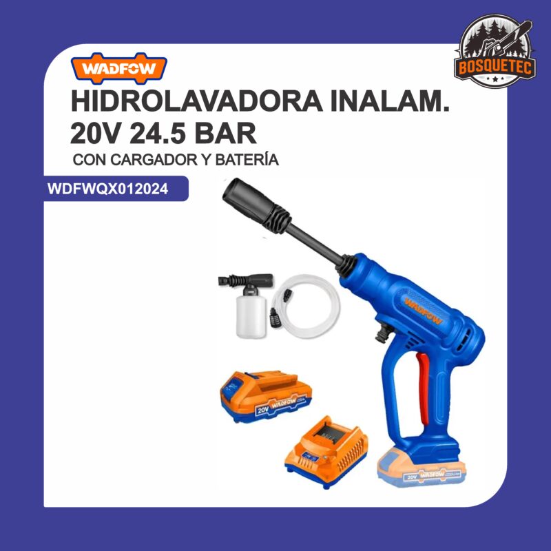 Hidrolavadora inalam. 20v 24,5 bar + 1 bat y cargador wdfwqx012024