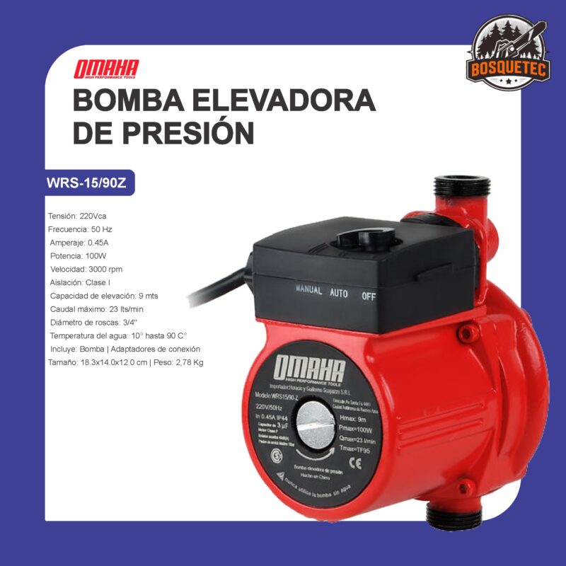 Bomba elevadora de presión 2 baños wrs-15-90z