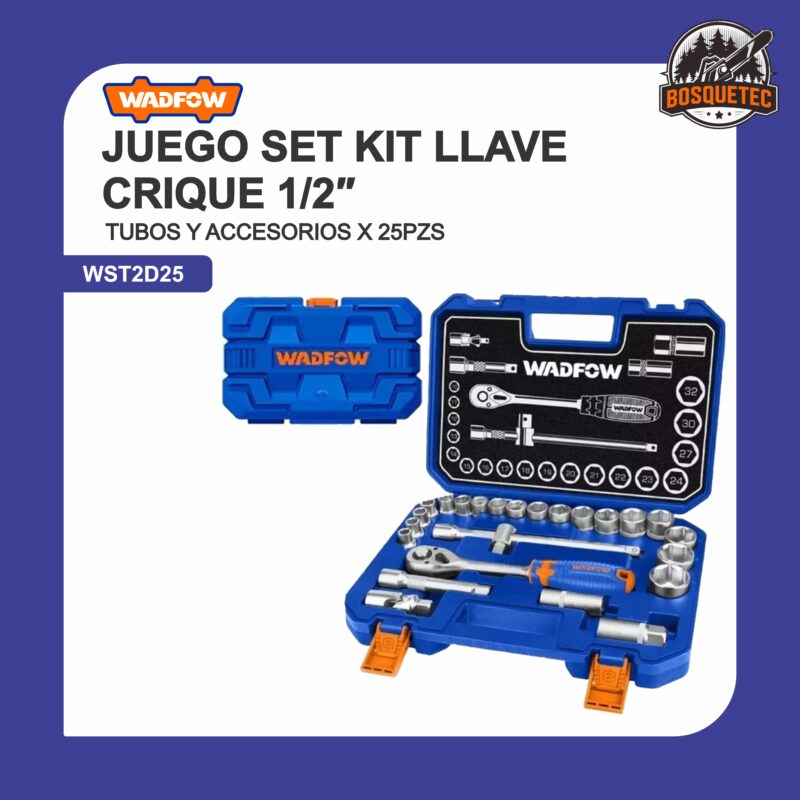 Juego set kit llave crique 1/2 + tubos y accesorios x 25pzs wst2d25