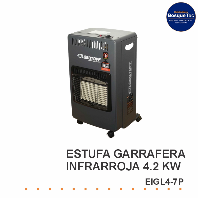 Estufa Garrafera Infrarroja 4.2 Kw Eigl4-7P Lusqtoff