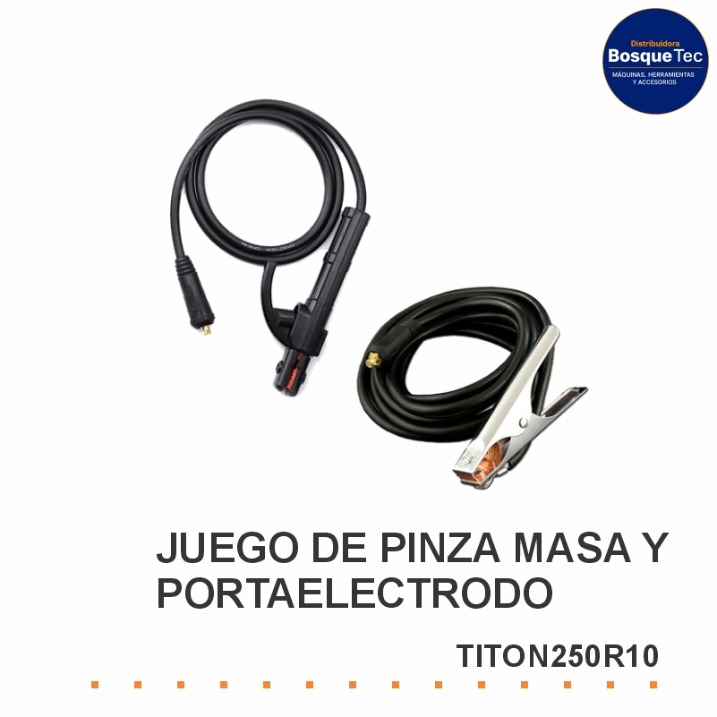 Juego De Pinza Masa-Porta Electrodo Lusqtoff Titon250R10