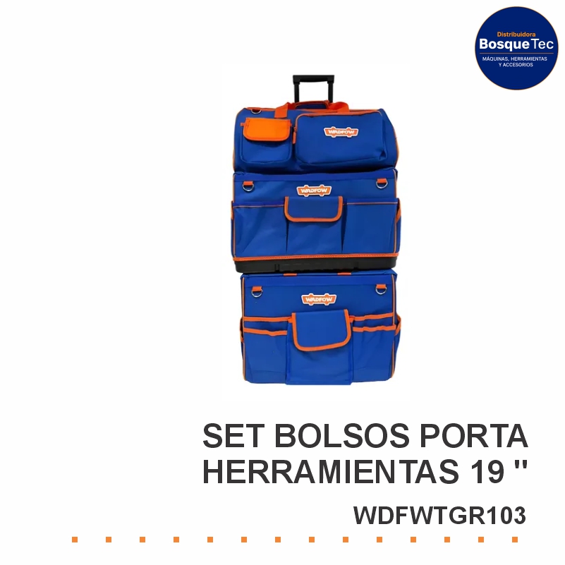 Set Bolsos Porta Herramientas 19 " 3 Piezas Wadfow Wdfwtgr103