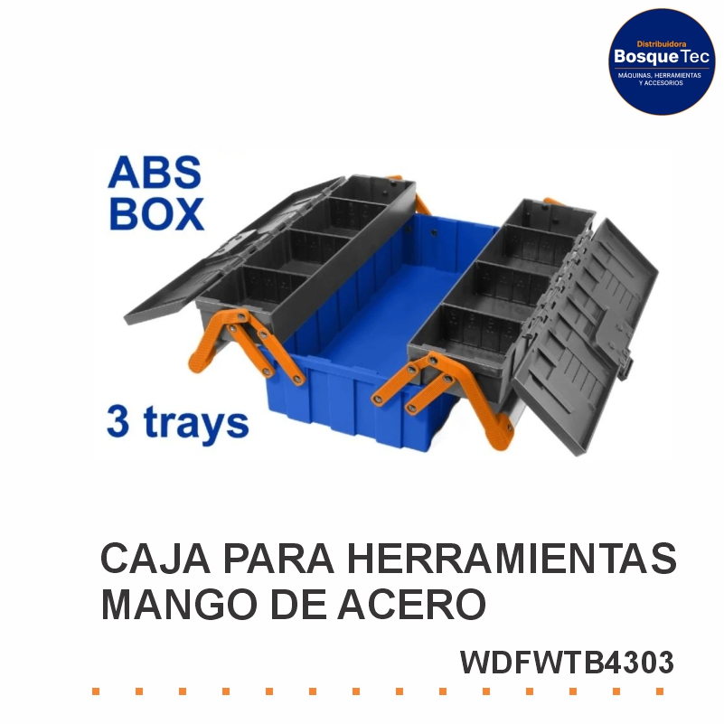 Caja Para Herramientas Mango De Acero 3 Bande. Wadfow Wdfwtb4303