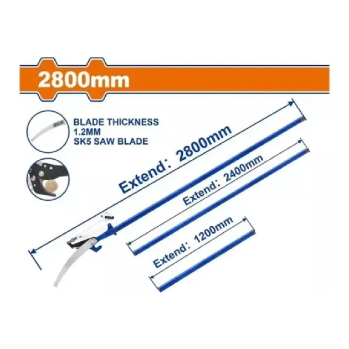Serrucho de Poda Altura Maxima 2.8 Mts WADFOW Extensible WPR4701