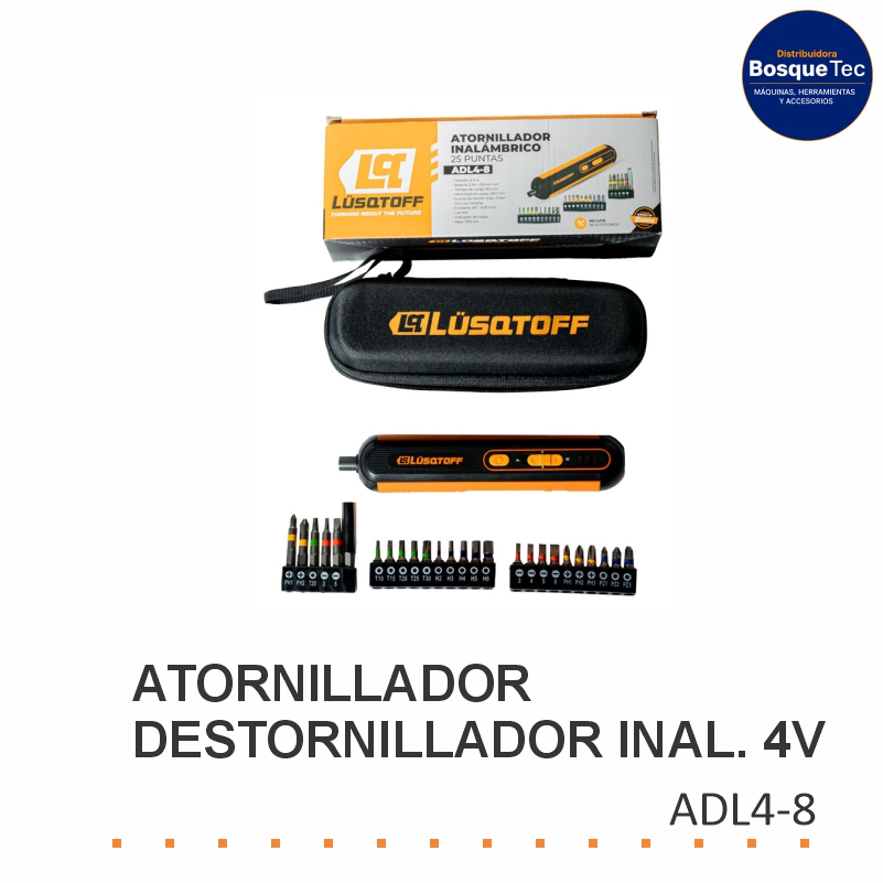 Atornillador Destornillador Inalambrino 4V Lüsqtoff ADL4-8