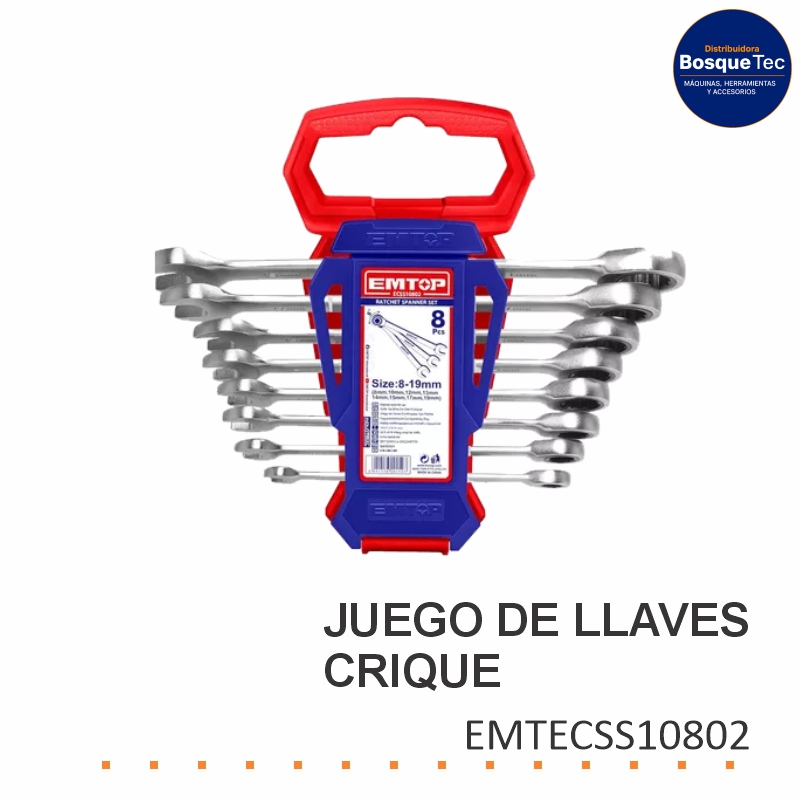 Juego de Llaves Crique Emtop EMTECSS10802