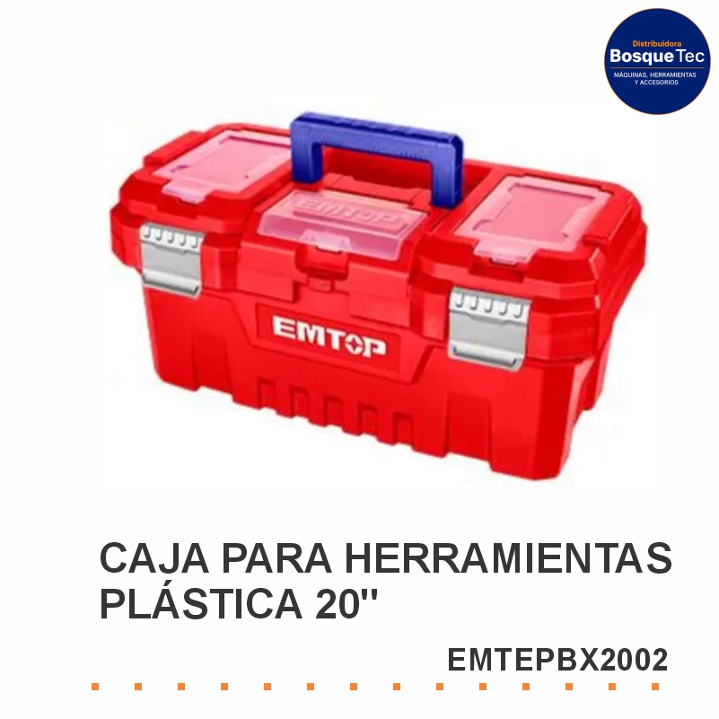 Caja para Herramientas Pastica 20 Broche Metal Emtop EMTEPBX2002