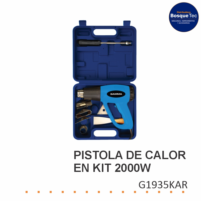 Pistola de Calor 2000W en Kit Gamma G1935KAR