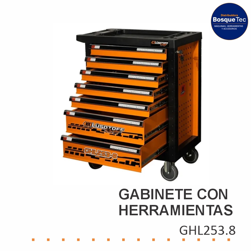 Gabinete con 253 Herramientas Lüsqtoff GHL253.8