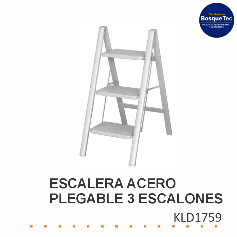 Escalera Acero Plegable 3 Escalones Kld KLD1759