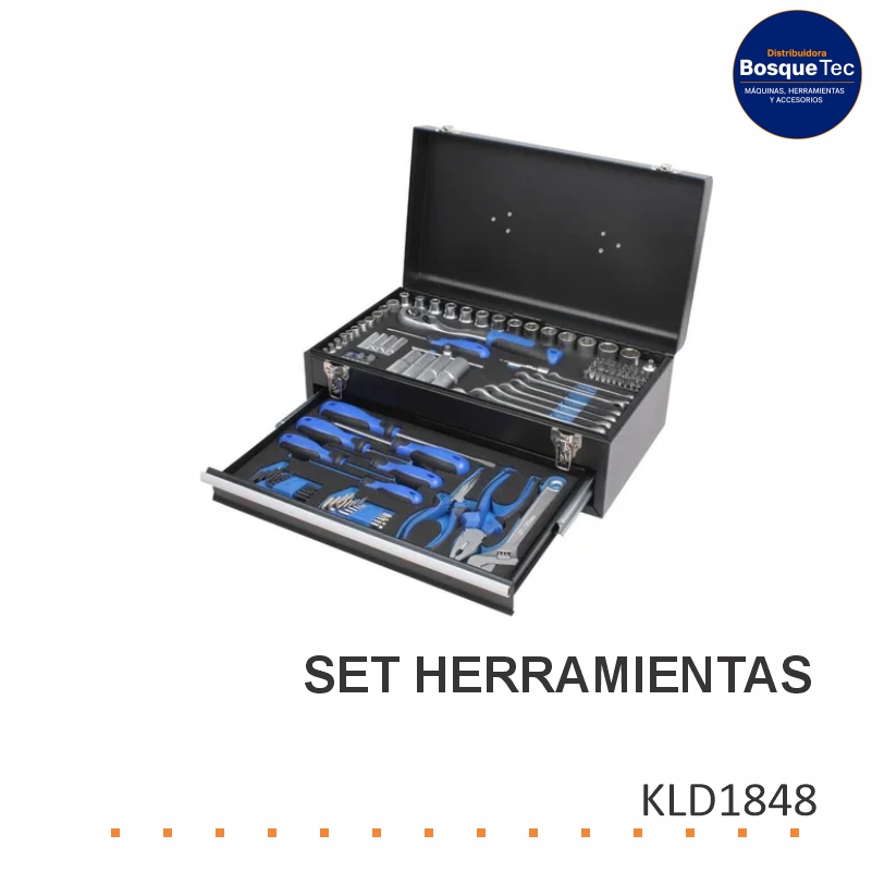 Set Herramientas 133 Piezas con Caja Metalica KLD1848