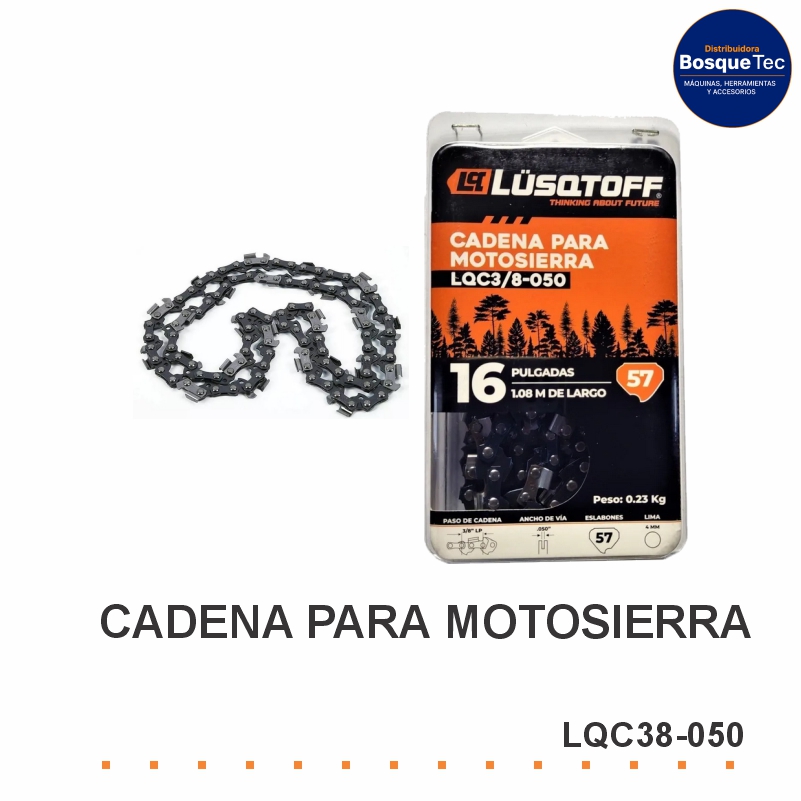 Cadena Lusqtoff 16 Paso 3/8 Lp 57 Eslabones Lqc38-050