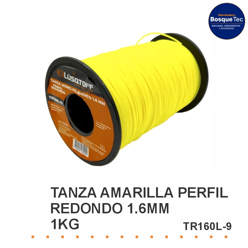 Tanza Amarilla Perfil Redondo 1.6Mm 1Kg Lusqtoff Tr160L-9
