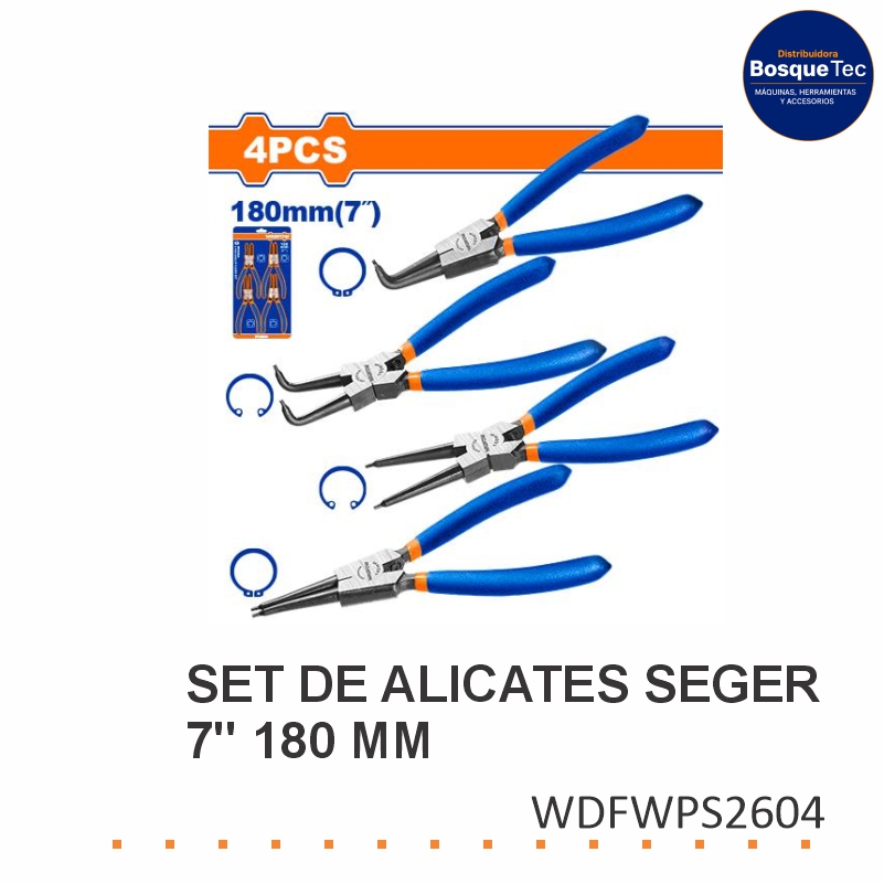 Set de Alicates Seger 7" 180 MM WADFOW WDFWPS2604