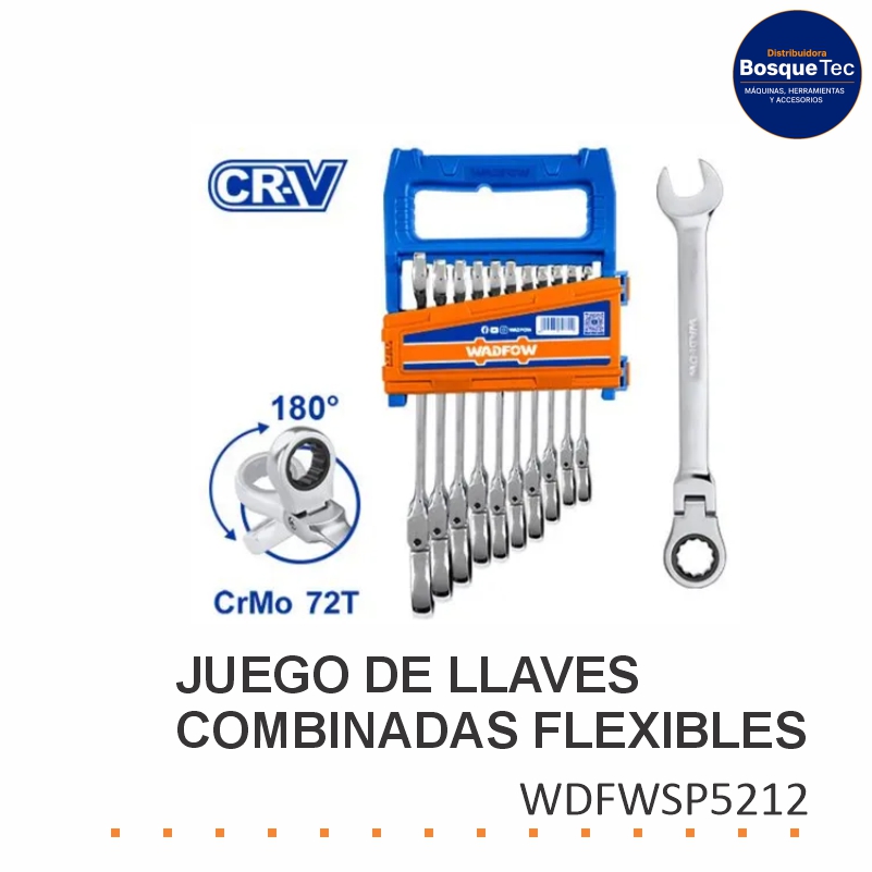 Juego de Llaves Combinadas Flexibles 12 Pzs WADFOW WDFWSP5212