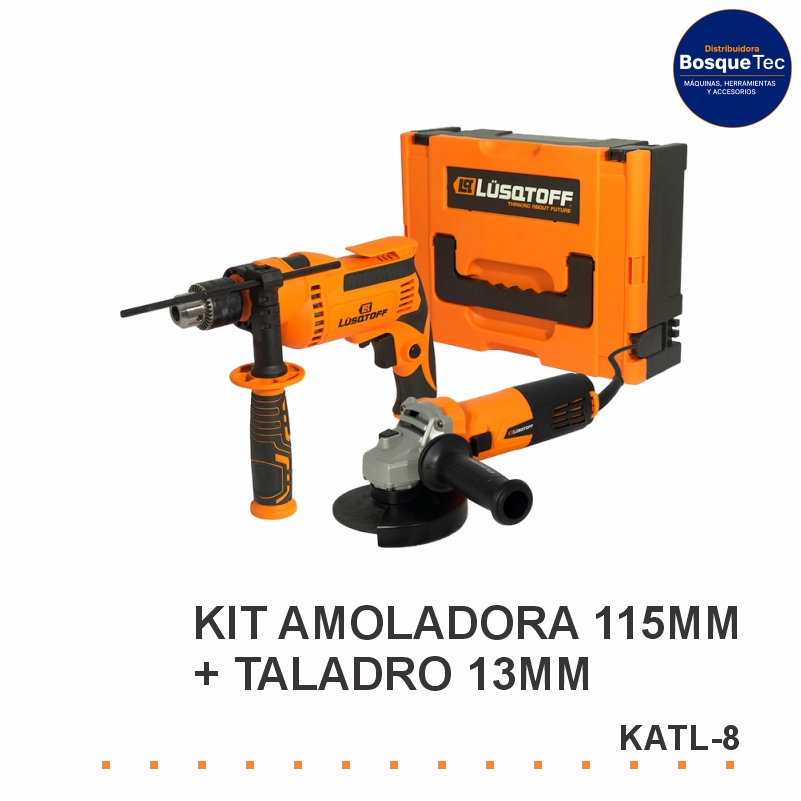 Kit Amoladora 115Mm + Taladro 13Mm Lusqtoff
