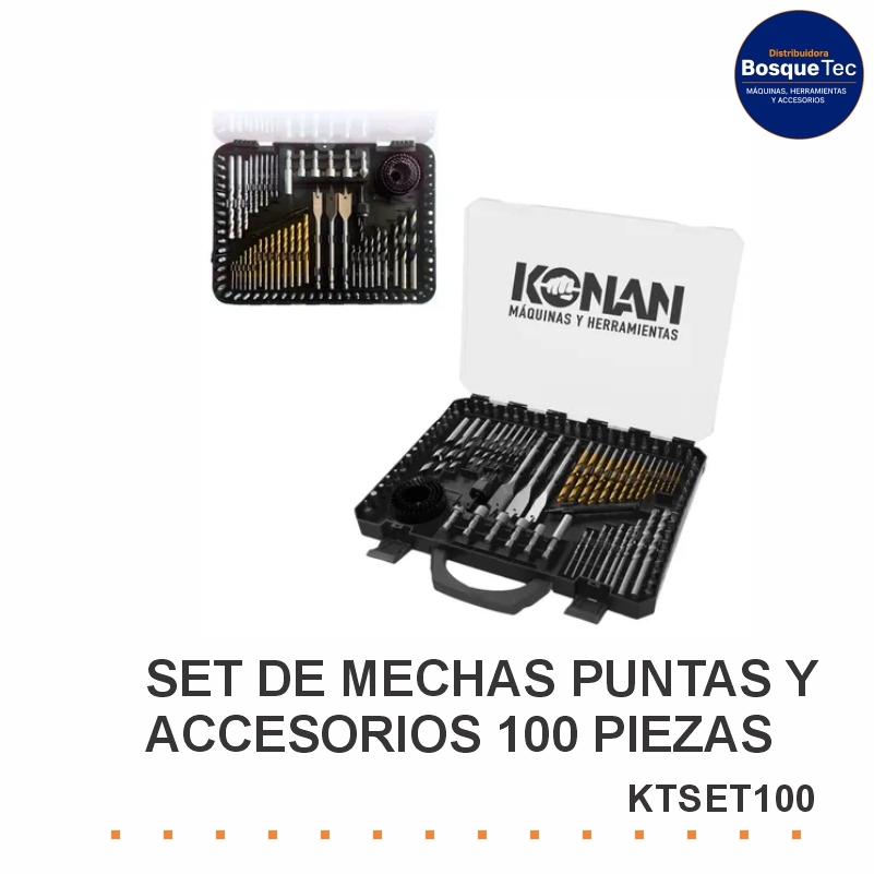 Set De Mechas Puntas Y Accesorios 100 Piezas Konan Ktset100