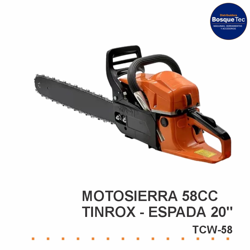 Motosierra 58cc espada 20 3,2hp 2 tiempos tinrox tcw-58