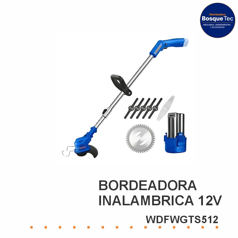 Bordeadora inalámbrica 12v + bat 1,5 ah wadfow wdfwgts512