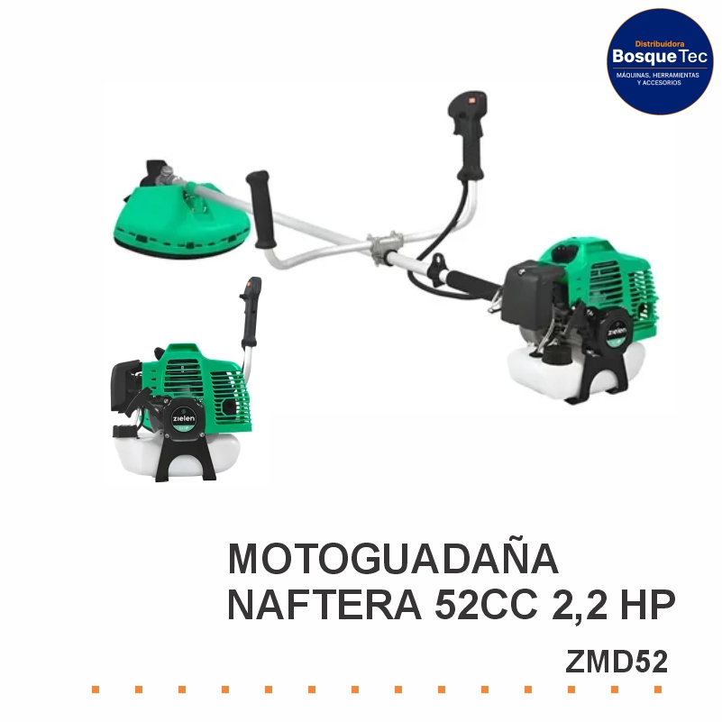 Desmalezadora moto guadaña naftera 52cc 2,2 hp zielen zmd52