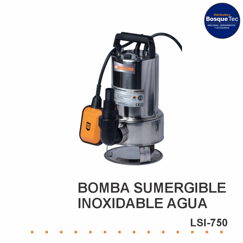 Bomba Sumergible Inoxidable Agua Lusqtoff Lsi-750