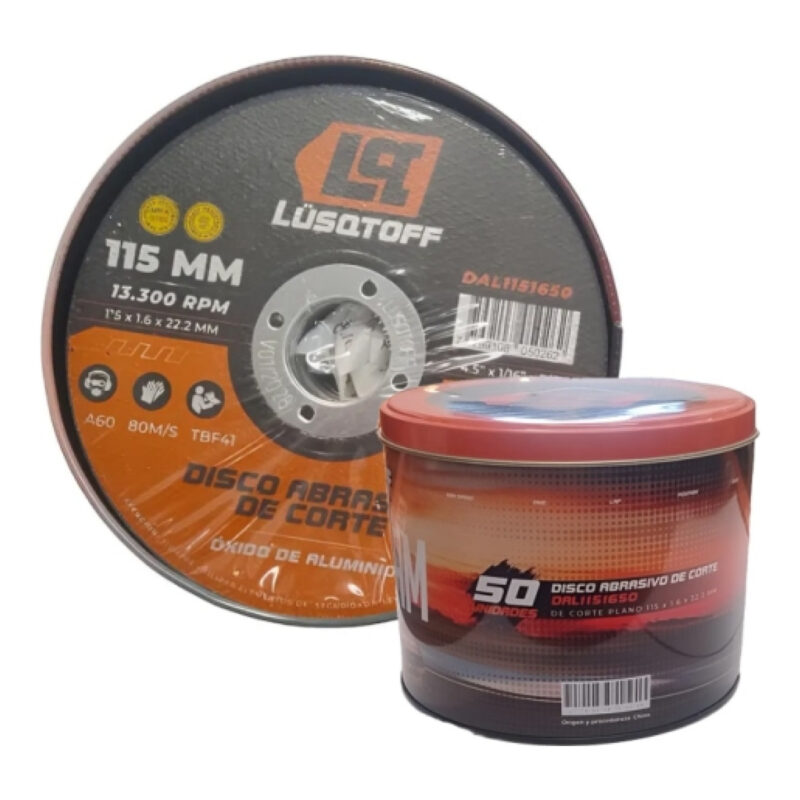 Discos Abrasivo De Corte Lata 115 X 50 X 1,6 Mm Lusqtoff Dal1151650