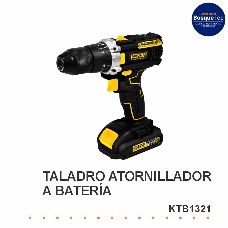 Taladro Atornillador A Batería 21V Konan Ktb1321