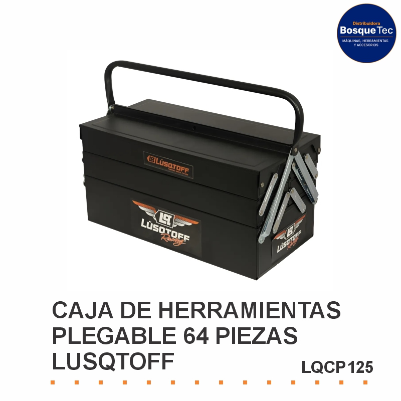 CAJA DE HERRAMIENTAS PLEGABLE 64 PIEZAS LUSQTOFF LQCP125
