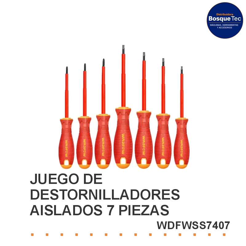 JUEGO DE DESTORNILLADORES AISLADOS 7 PIEZAS WADFOW WDFWSS7407