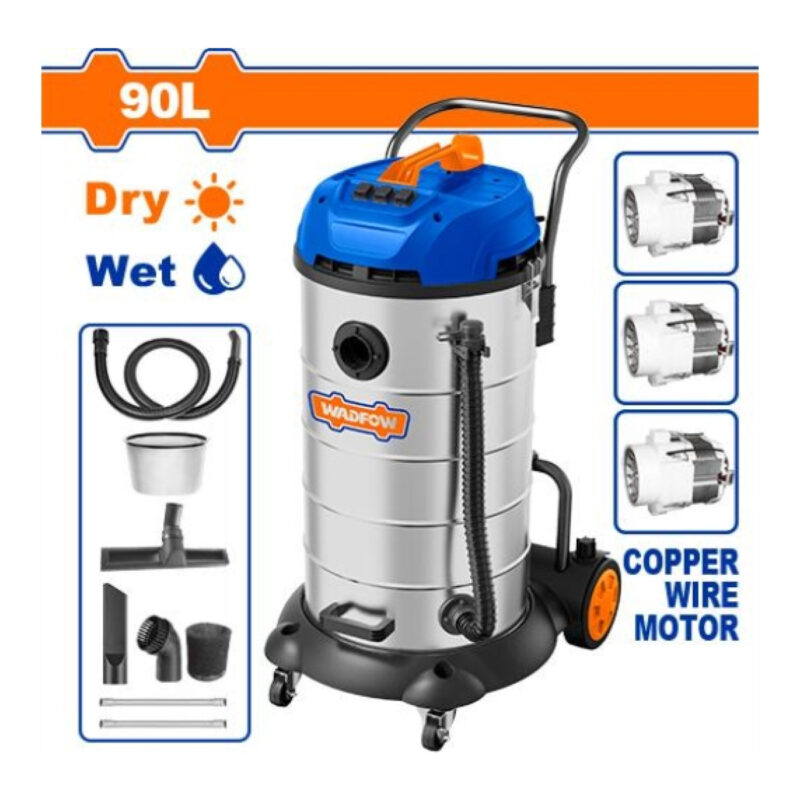 ASPIRADORA 90 LTS 1200 W TACHO METAL WADFOW WDFWVR5A904