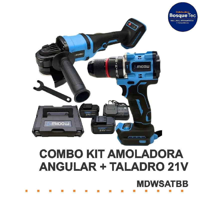 COMBO KIT AMOLADORA ANGULAR + TALADRO 21V MDWSATBB
