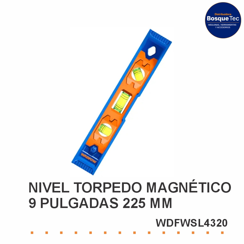 NIVEL TORPEDO MAGNETICO 9 PULGADAS 225 MM WADFOW WDFWSL4320